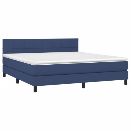vidaXL Boxspring met matras en LED stof blauw 180x200 cm afbeelding3 - 1