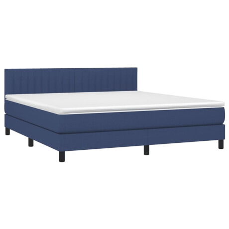 vidaXL Boxspring met matras en LED stof blauw 180x200 cm afbeelding3 - 1