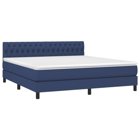 vidaXL Boxspring met matras en LED stof blauw 180x200 cm afbeelding3 - 1