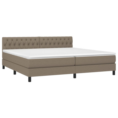 vidaXL Boxspring met matras en LED stof taupe 200x200 cm afbeelding3 - 1