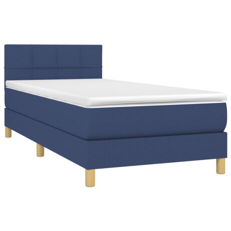 vidaXL Boxspring met matras en LED stof blauw 90x190 cm afbeelding3 - 1