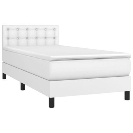 vidaXL Boxspring met matras en LED kunstleer wit 90x190 cm afbeelding3 - 1
