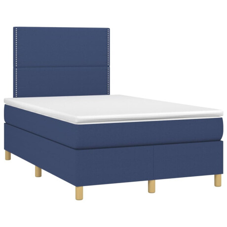 vidaXL Boxspring met matras en LED stof blauw 120x200 cm afbeelding3 - 1