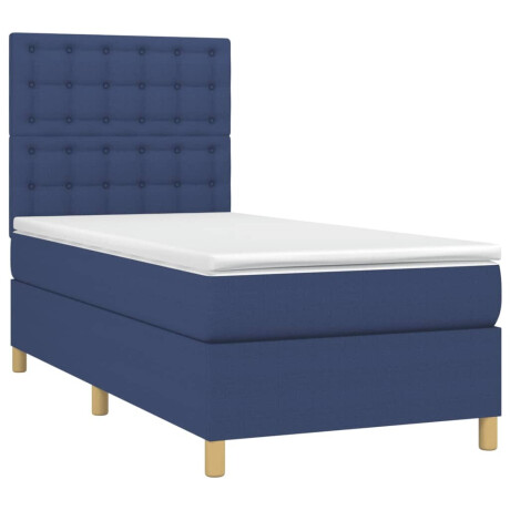 vidaXL Boxspring met matras en LED stof blauw 80x200 cm afbeelding3 - 1