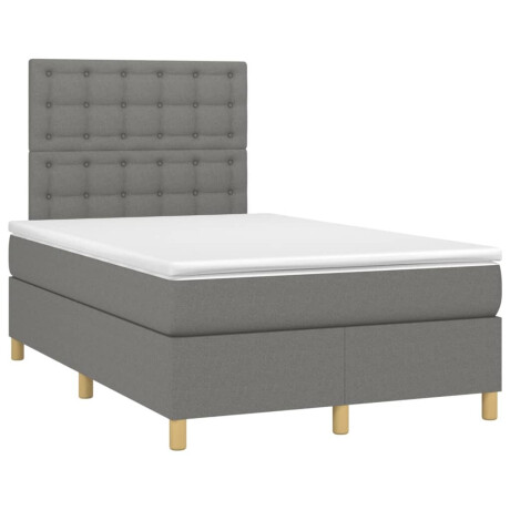 vidaXL Boxspring met matras en LED stof donkergrijs 120x200 cm afbeelding3 - 1