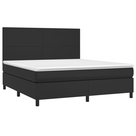 vidaXL Boxspring met matras en LED kunstleer zwart 160x200 cm afbeelding3 - 1
