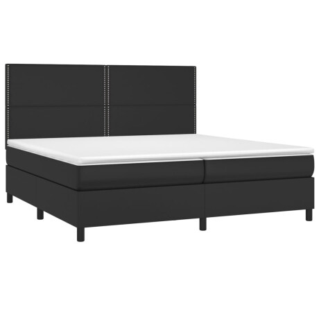 vidaXL Boxspring met matras en LED kunstleer zwart 200x200 cm afbeelding3 - 1