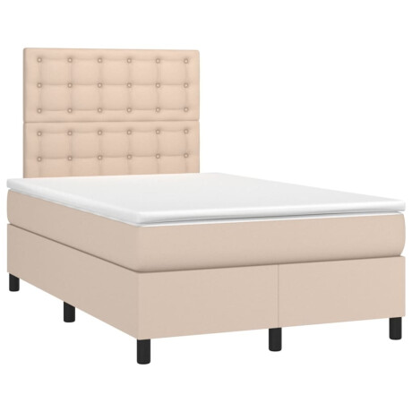 vidaXL Boxspring met matras en LED kunstleer cappuccinokleur 120x200cm afbeelding3 - 1
