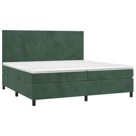 vidaXL Boxspring met matras en LED fluweel donkergroen 200x200 cm afbeelding3 - 1
