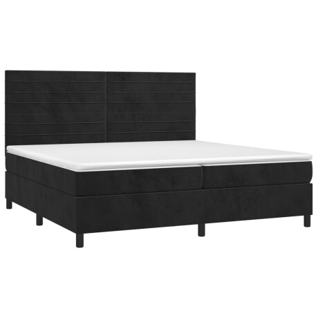 vidaXL Boxspring met matras en LED fluweel zwart 200x200 cm afbeelding3 - 1