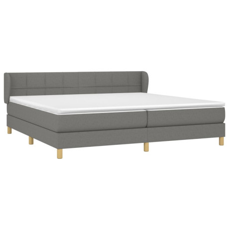 vidaXL Boxspring met matras stof donkergrijs 200x200 cm afbeelding3 - 1