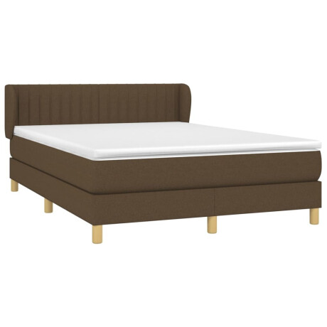 vidaXL Boxspring met matras stof donkerbruin 140x200 cm afbeelding3 - 1