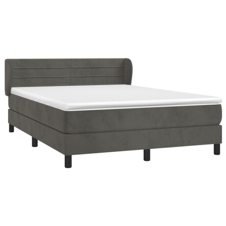 vidaXL Boxspring met matras fluweel donkergrijs 160x200 cm afbeelding3 - 1