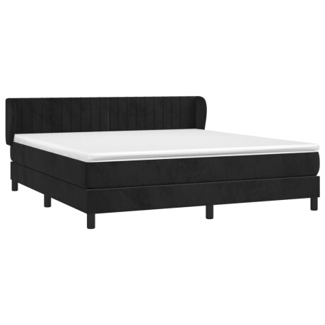 vidaXL Boxspring met matras fluweel zwart 160x200 cm afbeelding3 - 1