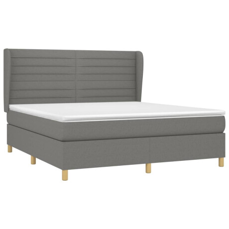 vidaXL Boxspring met matras stof donkergrijs 160x200 cm afbeelding3 - 1