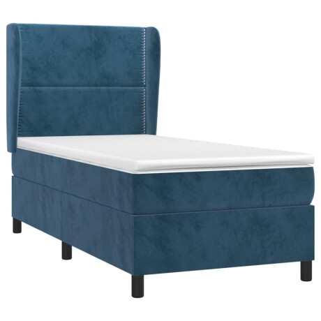 vidaXL Boxspring met matras fluweel donkerblauw 100x200 cm afbeelding3 - 1