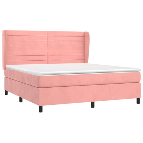 vidaXL Boxspring met matras fluweel roze 180x200 cm afbeelding3 - 1