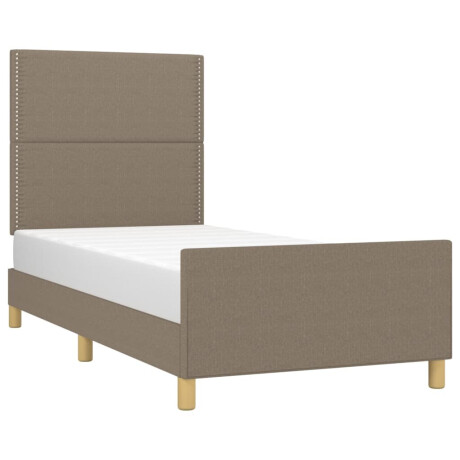 vidaXL Bedframe zonder matras 90x200 cm stof taupe afbeelding3 - 1
