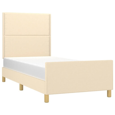 vidaXL Bedframe zonder matras 100x200 cm stof crèmekleurig afbeelding3 - 1
