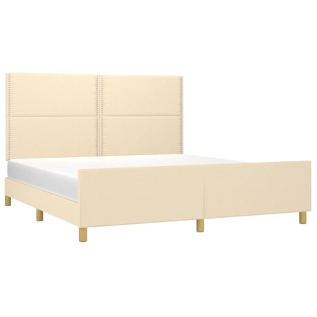 vidaXL Bedframe zonder matras stof crèmekleurig 180x200 cm afbeelding3 - 1