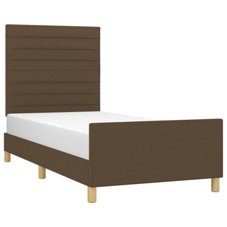 vidaXL Bedframe zonder matras 90x200 cm stof donkerbruin afbeelding3 - 1