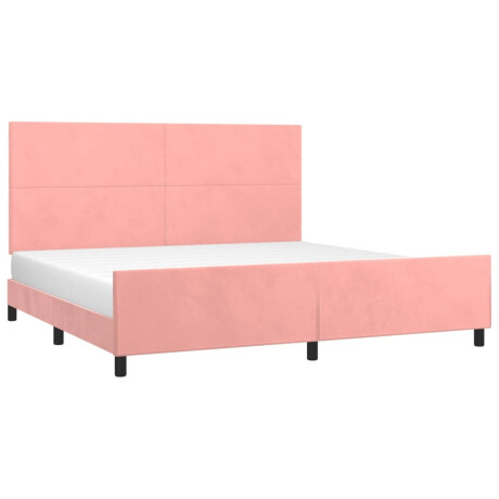 vidaXL Bedframe met hoofdeinde fluweel roze 200x200 cm afbeelding3 - 1