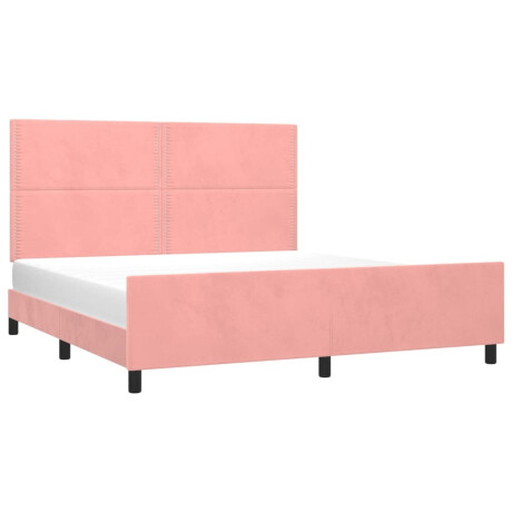 vidaXL Bedframe met hoofdeinde fluweel roze 180x200 cm afbeelding3 - 1