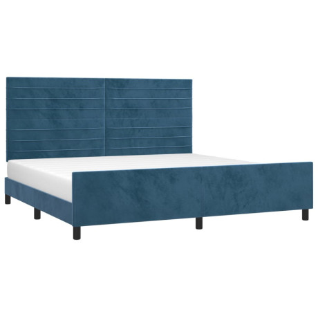 vidaXL Bedframe zonder matras 200x200 cm fluweel donkerblauw afbeelding3 - 1