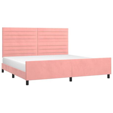 vidaXL Bedframe met hoofdeinde fluweel roze 200x200 cm afbeelding3 - 1