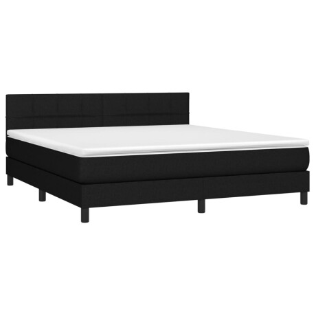 vidaXL Boxspring met matras stof zwart 180x200 cm afbeelding3 - 1