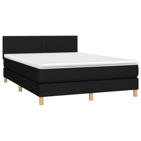 vidaXL Boxspring met matras stof zwart 140x200 cm afbeelding3 - 1