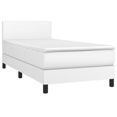 vidaXL Boxspring met matras kunstleer wit 80x200 cm afbeelding3 - 1