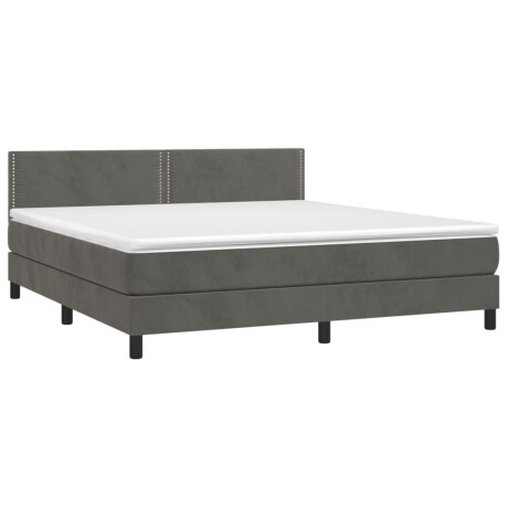 vidaXL Boxspring met matras fluweel donkergrijs 160x200 cm afbeelding3 - 1