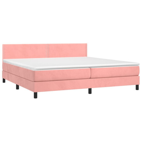 vidaXL Boxspring met matras fluweel roze 200x200 cm afbeelding3 - 1