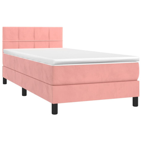 vidaXL Boxspring met matras fluweel roze 80x200 cm afbeelding3 - 1