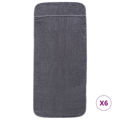 vidaXL Strandhanddoeken 6 st 400 g/m² 60x135 cm stof antracietkleurig afbeelding3 - 1