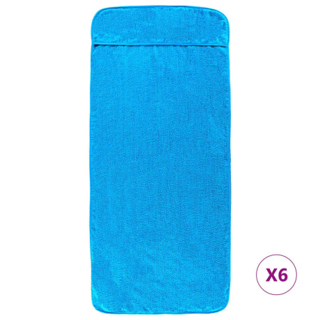 vidaXL Strandhanddoeken 6 st 400 g/m² 60x135 cm stof turquoise afbeelding3 - 1