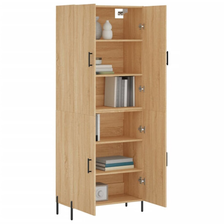 vidaXL Hoge kast 69,5x34x180 cm bewerkt hout sonoma eikenkleurig afbeelding3 - 1