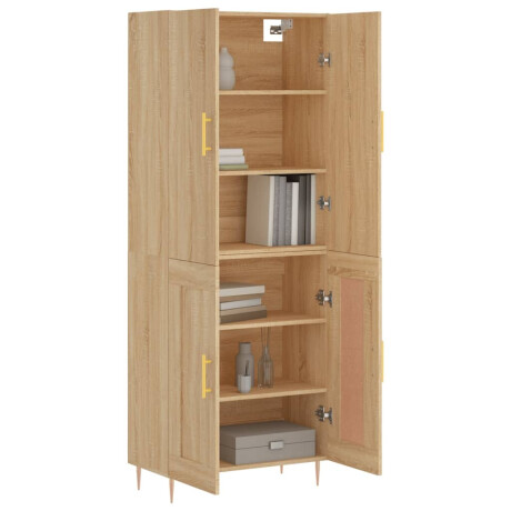 vidaXL Hoge kast 69,5x34x180 cm bewerkt hout sonoma eikenkleurig afbeelding3 - 1
