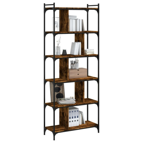 vidaXL Boekenkast 6-laags 76x32x192 cm bewerkt hout gerookt eikenkleur afbeelding3 - 1