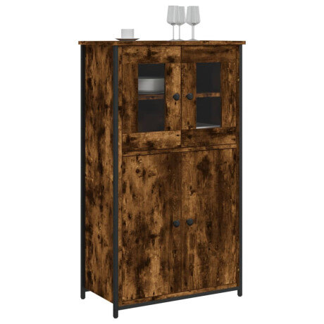 vidaXL Hoge kast 62x32x106,5 cm bewerkt hout gerookt eikenkleurig afbeelding3 - 1