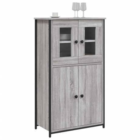 vidaXL Hoge kast 62x32x106,5 cm bewerkt hout grijs sonoma afbeelding3 - 1