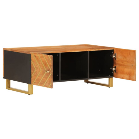 vidaXL Salontafel 100x54x40 cm massief mangohout bruin en zwart afbeelding3 - 1