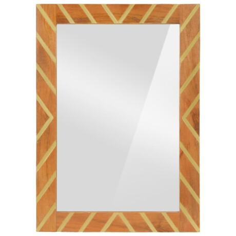 vidaXL Badkamerspiegel 50x70x3 cm massief mangohout en glas bruin afbeelding3 - 1