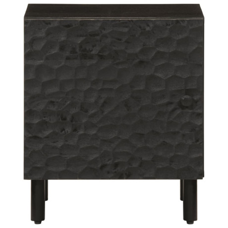 vidaXL Nachtkastje 40x33x46 cm massief mangohout zwart afbeelding3 - 1