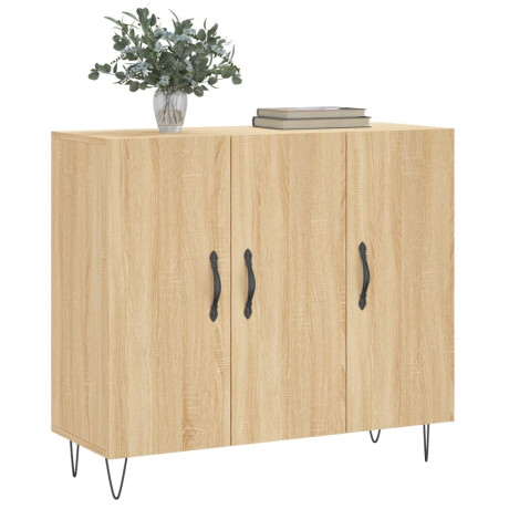 vidaXL Dressoir 90x34x80 cm bewerkt hout sonoma eikenkleurig afbeelding3 - 1