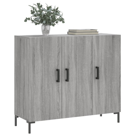 vidaXL Dressoir 90x34x80 cm bewerkt hout grijs sonoma eikenkleurig afbeelding3 - 1