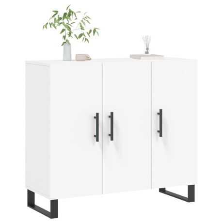 vidaXL Dressoir 90x34x80 cm bewerkt hout wit afbeelding3 - 1