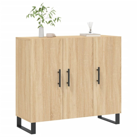 vidaXL Dressoir 90x34x80 cm bewerkt hout sonoma eikenkleurig afbeelding3 - 1