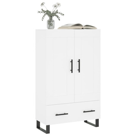vidaXL Hoge kast 69,5x31x115 cm bewerkt hout wit afbeelding3 - 1